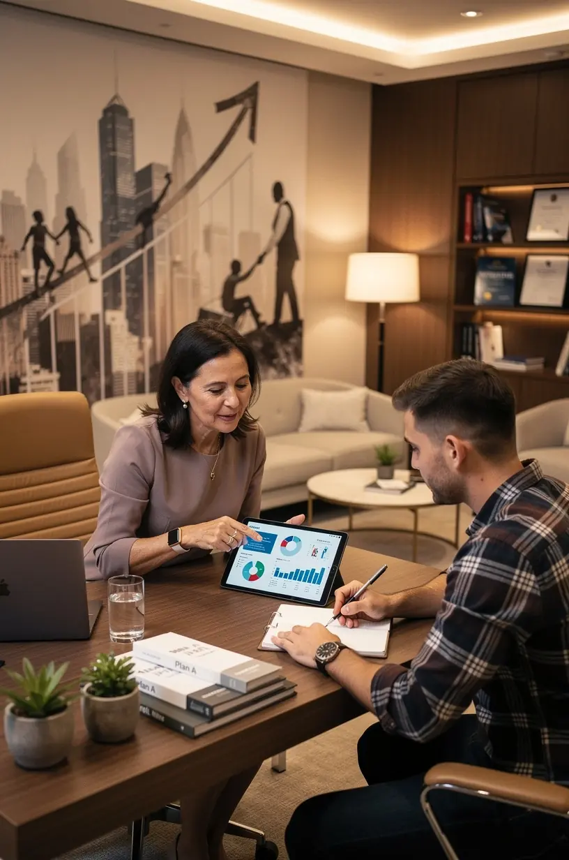 Személyre szabott pénzügyi terv grafikonnal és számokkal egy laptop képernyőjén.